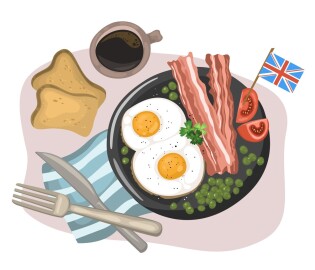 National,English,Breakfast,Of,Scrambled,Eggs,With,Bacon,,Toast,And