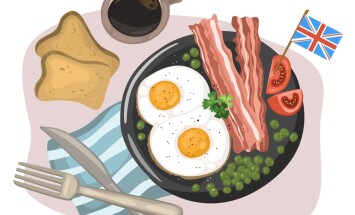 National,English,Breakfast,Of,Scrambled,Eggs,With,Bacon,,Toast,And