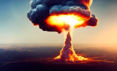 Nuclear,Explosion.,Atomic,Mushroom,Detonation.,Aerial,View,Planet,Earth.,Bomb