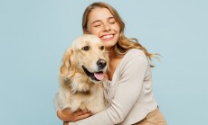 Young,Smiling,Happy,Cheerful,Owner,Woman,With,Her,Best,Friend