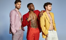 Appealing,Diverse,Men,In,Unbuttoned,Vibrant,Suits,Posing,On,Gray