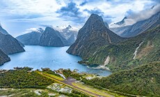 Milford,Sound,Airport,,South,Island,,New,Zealand,,Oceania.,Aerial,View