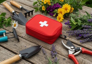 The,Surface,Of,A,Wooden,Table.,There,Is,A,Red