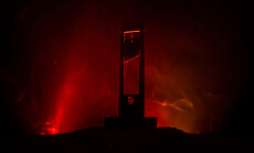 Horror,View,Of,Guillotine.,Close-up,Of,A,Guillotine,On,A