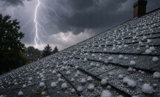 Hail,On,Roof,With,Storm,Background