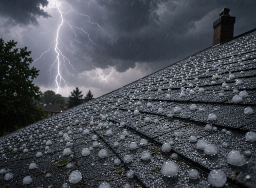 Hail,On,Roof,With,Storm,Background