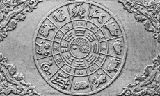 Engraving,Horoscope,On,A,Silver,Plate,Handmade.,Old,Tibetan,Amulet.