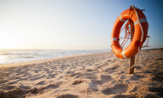 Orange,Buoy,On,A,Beach