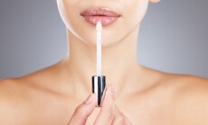 Woman,,Lips,And,Lip,Gloss,Application,For,Beauty,,Makeup,Shine