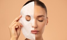 Beauty,Routines.,Closeup,Of,Young,Lady,Removing,Textile,Sheet,Mask