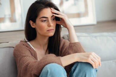 Shot,Of,Depressed,Young,Woman,Thinking,About,Her,Problems,While