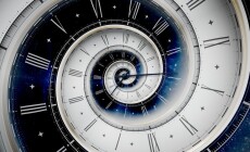 Vintage,White,Spiral,Clock,Dial,With,Roman,Numerals,In,White