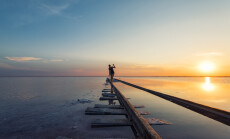 Woman,At,Railway,In,The,Salty,Lake