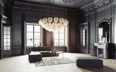 Modern,Luxury,Black,Interior.,3d,Render,Design,Concept