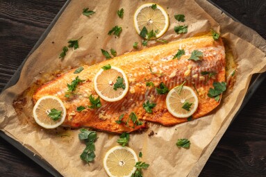Baked,Trout,With,Garlic,And,Butter.,Keto,Diet