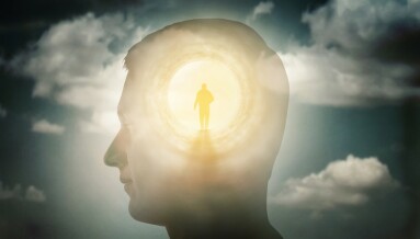 A,Silhouete,Of,A,Man,With,Rays,Of,Light,Emanating