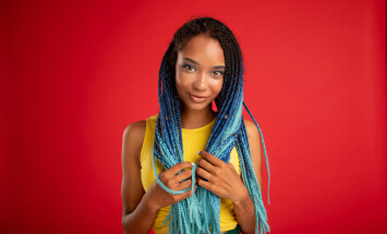 Beautiful,Nice,And,Attractive,Young,African,Model,Hold,Black,With
