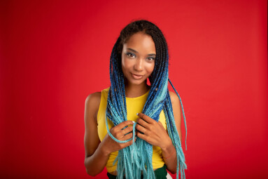 Beautiful,Nice,And,Attractive,Young,African,Model,Hold,Black,With