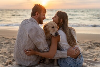 Couple,Of,Young,People,Man,And,Woman,Sitting,On,A
