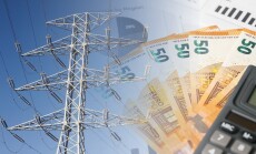 Electricity,Pylon,With,Calculator,And,Euro,Bills,Symbolizing,Rising,Energy