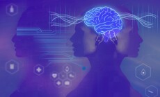 Young,Girl,With,Closed,Eyes,And,Neon,Glowing,Brain.,Women's