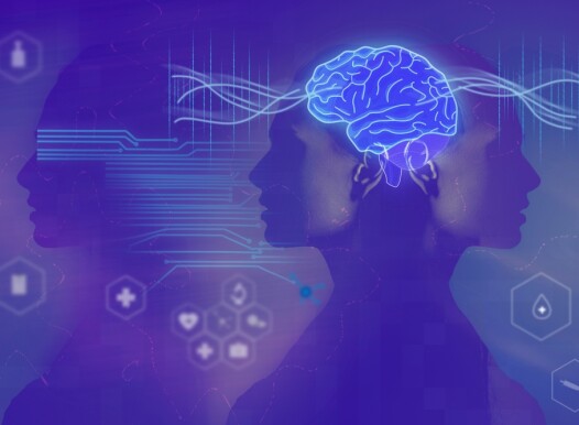 Young,Girl,With,Closed,Eyes,And,Neon,Glowing,Brain.,Women's