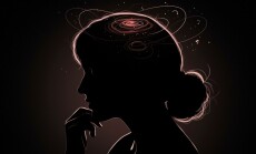 Menopause,Brain,,Dark,Background