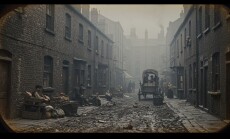 Wet,Plate,Photo,Of,Gloomy,Foreboding,Victorian,London,Slum.,Old