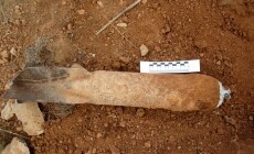 Projectile,Unexploded,Spanish,Civil,War,Artillery,Bomb,With,Scale,On