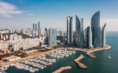 Aerial,View,Of,Haeundae,District,In,Busan