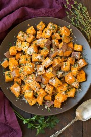 Savory,Roasted,Sweet,Potatoes,With,Parmesan,,Garlic,And,Herbs