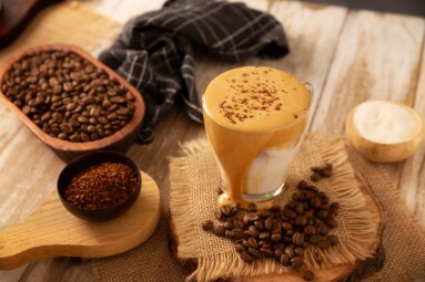 Dalgona,Coffee,,A,Cold,,Sweetened,Beverage,Made,With,Milk,And