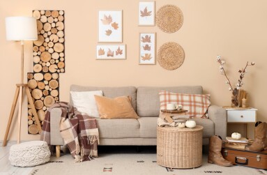 Interior,Of,Cozy,Living,Room,With,Sofa,,Lamp,And,Autumn