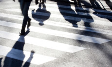 Blurry,Zebra,Crossing,With,Pedestrians,Making,Long,Shadows,In,The